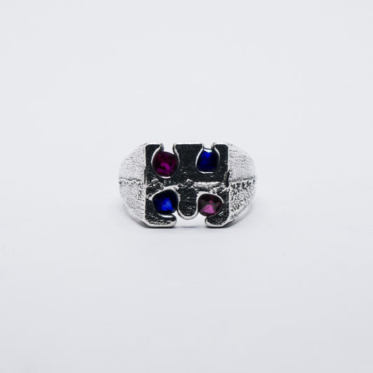 Square Signet 4 Stones #3 Size R