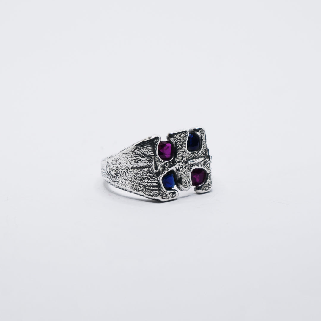 Square Signet 4 Stones #3 Size R